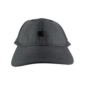 Apple Hat Cap Strap Back Mens One Size Gray Logo Embroidered Quake City Caps